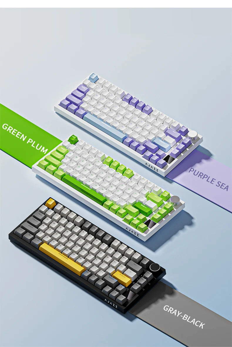 AJAZZ AK820/Pro Wireless Mechanical Keyboard Bluetooth 5.1 2.4G USB-C Wired Hot Swappable RGB Gaming Keyboard Gasket Mount with