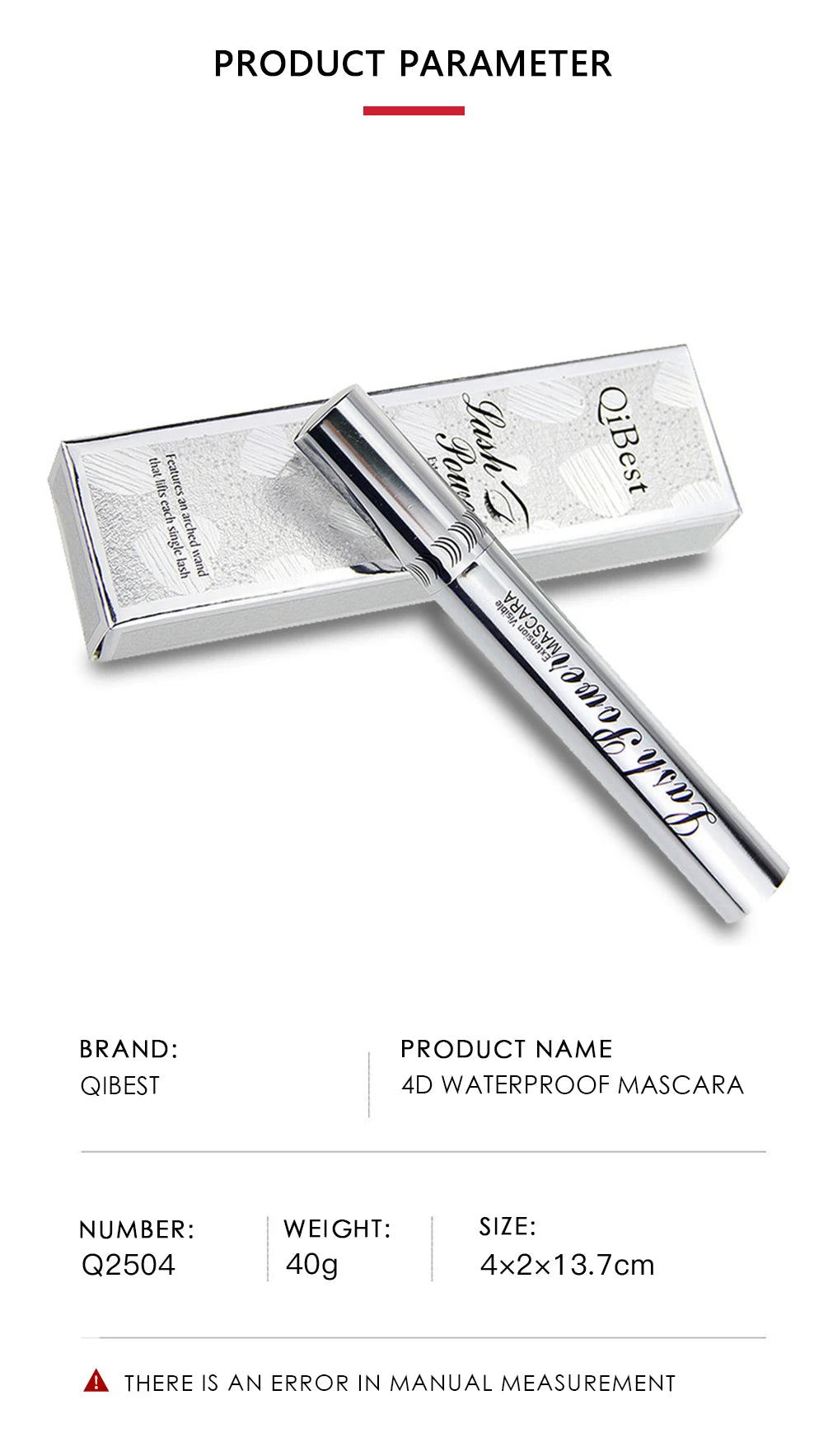 QIBEST 4D Black Mascara Waterproof Lengthening Curling Eye Lashes Rimel Mascara Silk Fiber Women Mascara Extra Volume 5g Makeup