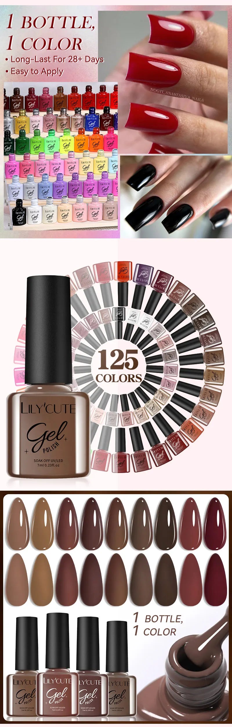 LILYCUTE 6PCS Gel Nail Polish Set Summer Neon Nail Gel Kits For DIY Nail Vernis Semi Permanent UV Lamp Gellak Nail Varnish Set