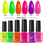 LILYCUTE Nail Gel Polish Set Pink Green Spring DIY Nail Art Design Long Lasting Soak Off UV Gel Manicure Painting Gel Vernis Kit
