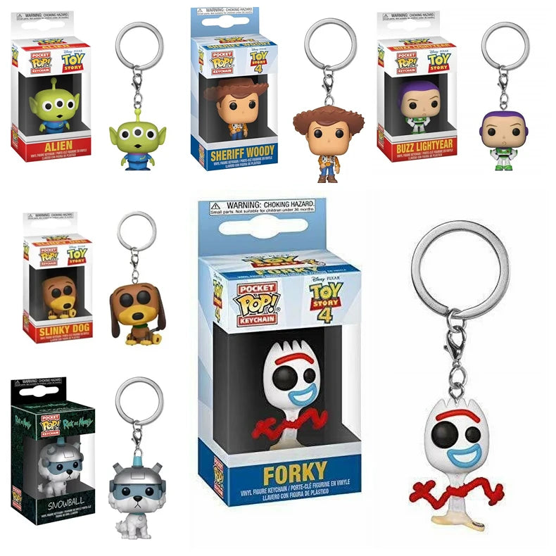Funko POP Toy Story 4 Forky Slinky Dog Woody Buzz Lightyear Alien Keychain Action Figure Collection Model Toys for Children Gift Main image