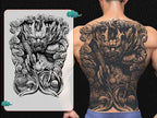 Magic Juice Ink Waterproof Tattoo Stickers Full Back Large Size Herbal Juice Temporary Tattoos Men Body Art Dragon Tiger