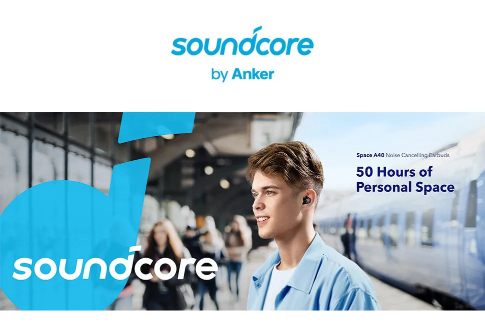 (EU stock) Soundcore by Anker Space A40 Bluetooth headphones, 98% automatic noise cancellation, wireless earbuds