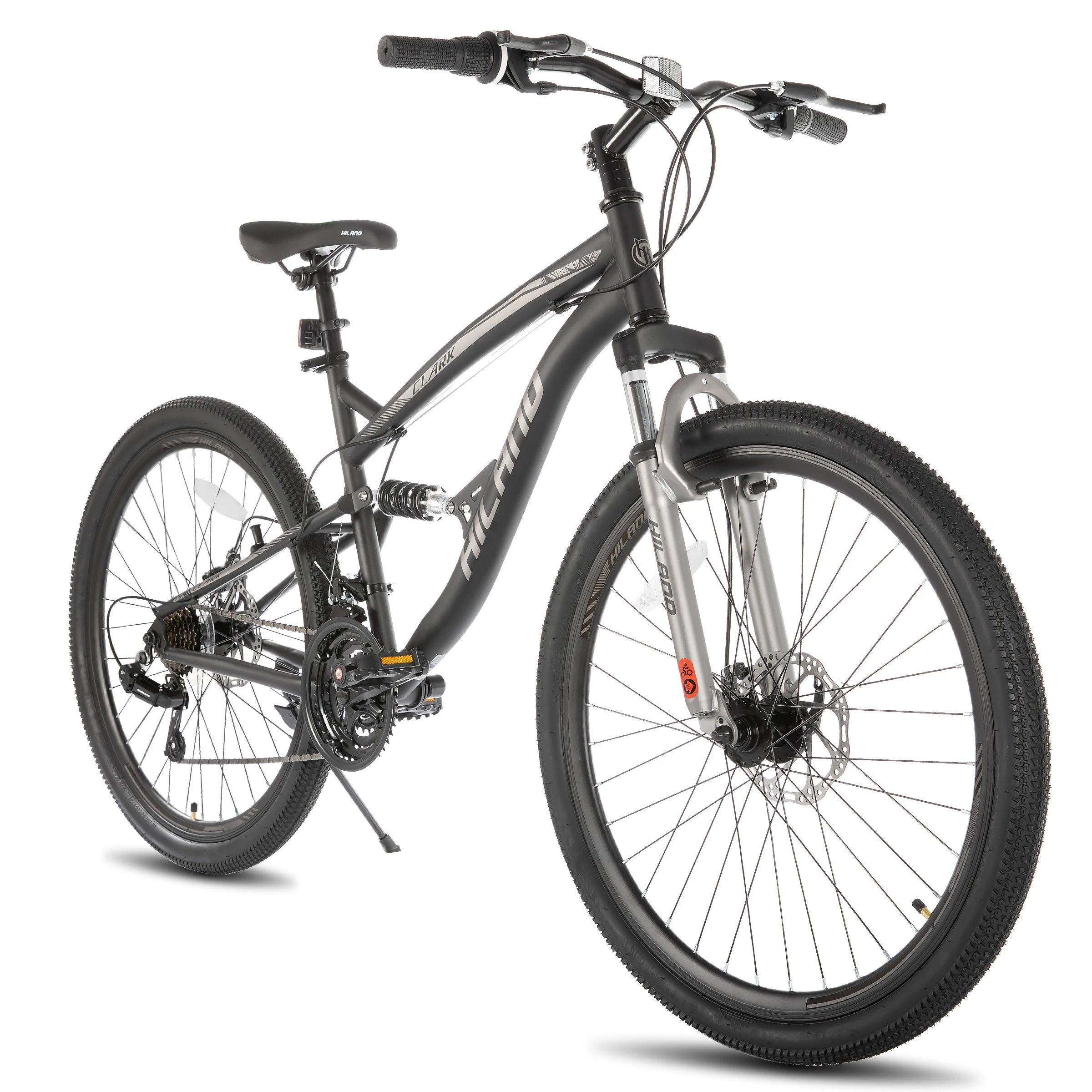 Hiland Full Suspension Mens Mountain Bike, 21 Speed, 26 Inch Wheel, Dual Disc Brake Bike for Men Womens Adult Bicycle Main image