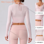 Yoga Sport Shirt Blouses Pilates Crop Top Fitness Women's Long Sleeve T-shirt Tees Sweatshirt Sportswear Woman Gym Yoga Clothes