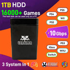 1TB For PS4/Xbox/PS3/PS2/PS1 Launchbox & RetroBat & Playnite System 3-in-1 Game HDD with AAA &3D & Retro Games