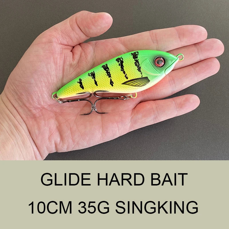 JERKBAIT SWIM GLIDE HARD BAIT 10cm 35g Sinking Fishing Lure Long Casting Hard Artificial Bait For Pike LW125