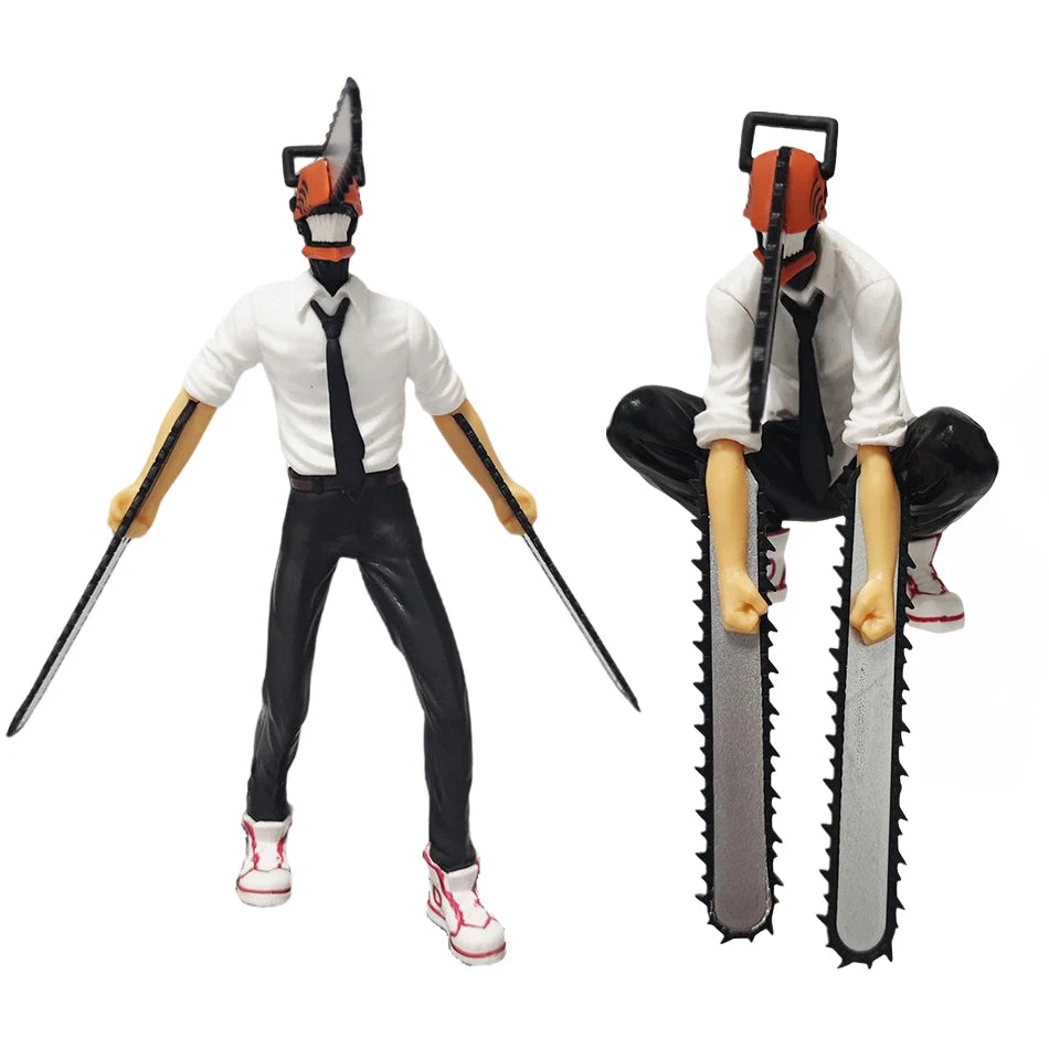 Anime Chainsaw Man Figure 2pcs Set Denji Action Figural 14-17cm Car Decoration Doll PVC Model Collection Toys Children Gifts