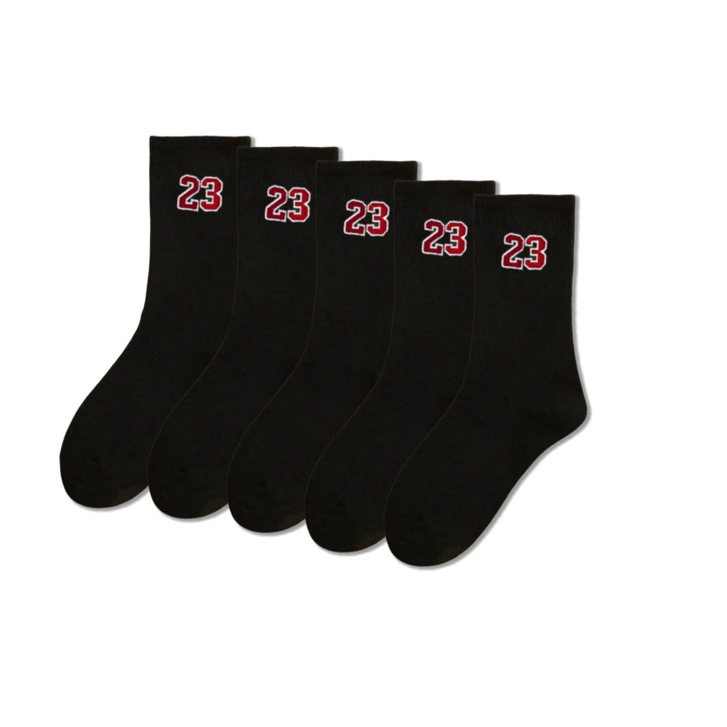 Men's Crew Socks, Classic, Number 23 Design, Comfortable, Breathable, Moisture-Wicking