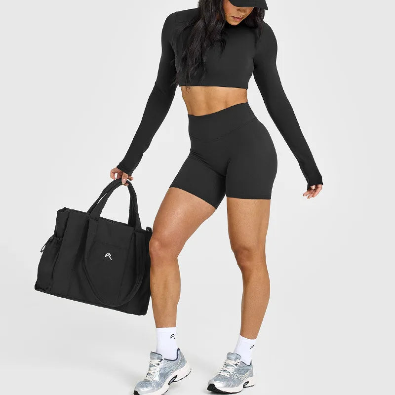 NCLAGEN Yoga Top With Built-in Bra Long-sleeve Women's Gym Clothes Backless Workout Tee High Elastic Breathable Fitness Shirt