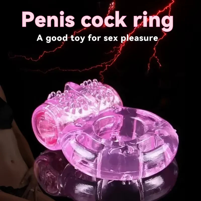 Vibrating Cock Ring Vibrator Silicone Penis Ring with Clit Stimulator Intimate Sex Toys Men Long Lasting Stronger Vibrators Ring