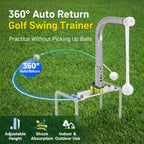 Golf Swing Trainer with 360° Auto Return Adjustable Height Golf Training Aid for Indoor Outdoor Practice