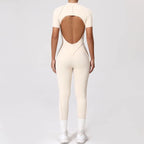 Women's Tracksuit Gym Workout Sports Clothes Outfit Zipper Jumpsuit Yoga Fitness Overalls Set Open Back Bodysuits Suit for Women