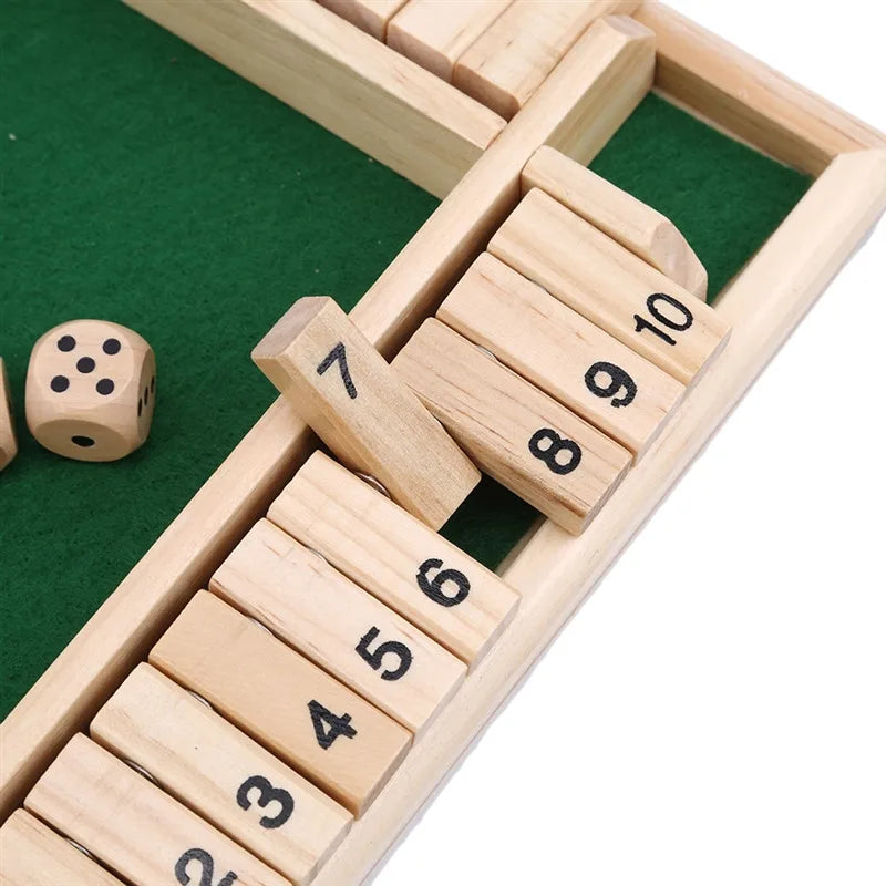 Four-Sided Flip Card Games Intellectual Educational Game Box Dice Toys Parent-Child Games Shut Wooden Number Game Board Games