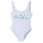 Hen Party Swimsuits One-Piece Team Bride Swimwear Bride To Be Woman Pink Swimwear Bachelorette Beatchwear Bathing Suits