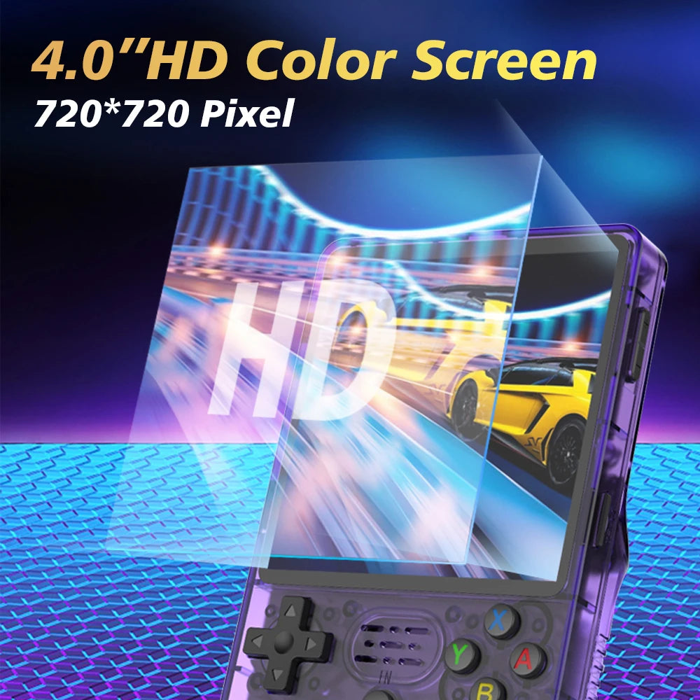 Portable Game Console R36S Plus, 64-Bit Linux System, 4.0 Inch IPS Screen, Handheld Pocket Video Game Player with RK3326 Chip