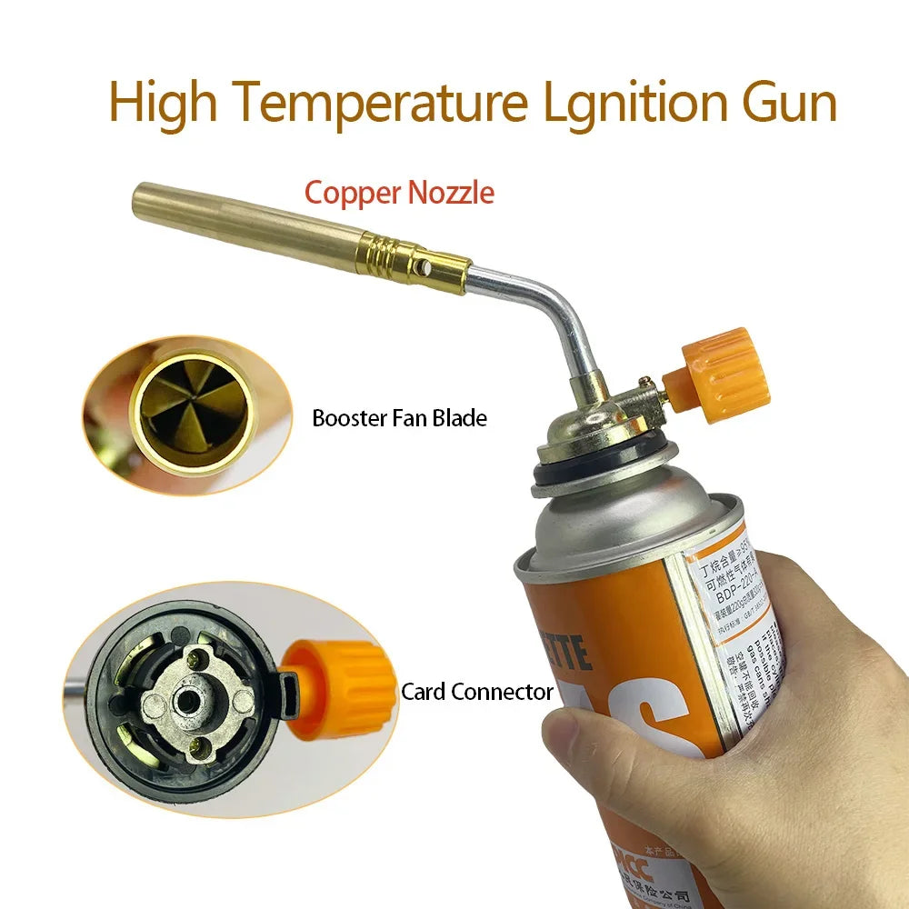 1PC Portable Outdoor Camping BBQ Heat Gun Butane Burner Welding Gas Torch Flame Gun Brazing Flamethrower for Soldering