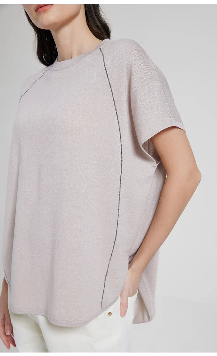 BC1071  Luxury Women's Clothing Merino Wool Silk Pullover Sweaters Woolen Ladies Clothes Womans Woolen loose Tops