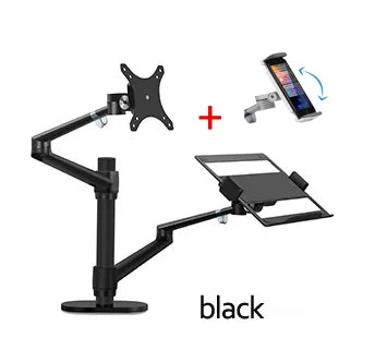 OL-3L aluminum silver Ergonomics 10"-17" desk laptop stand 32" monitor desktop bracket computer mount full motion column bar