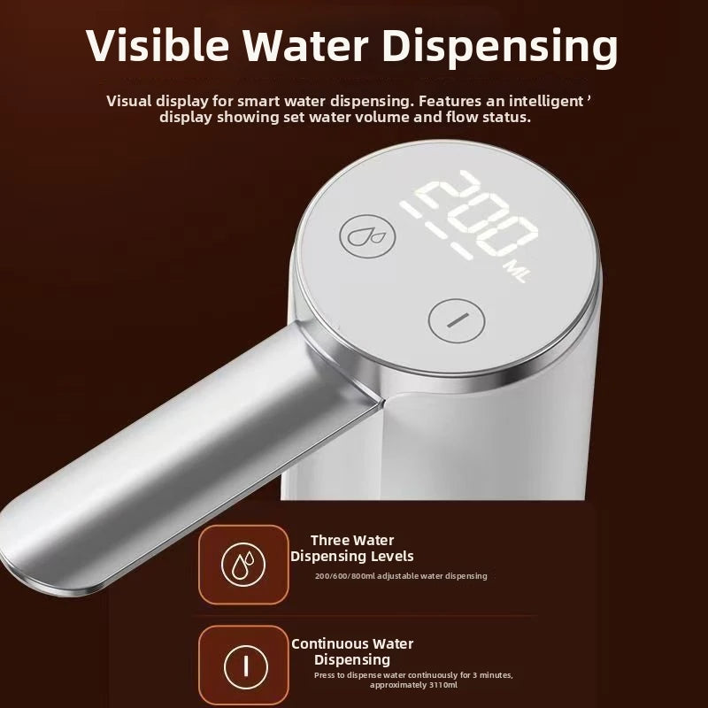 Electric Water Dispenser Foldable Automatic Water Pump Bottle With LED Display USB Charging Household Barreled Water Dispenser
