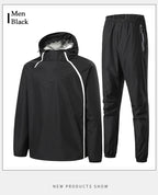 Men Double Zipper Sport Fitness Running Set Women Double Zipper Running Fitness Weight Loss Sweating Sweating Easy Lose Fat Set