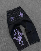 American Y2K 2025 New Baggy Wide Leg Black Jeans Overszied Women Street Casual Joker Denim Pants Couple Jeans Vintage Streetwear