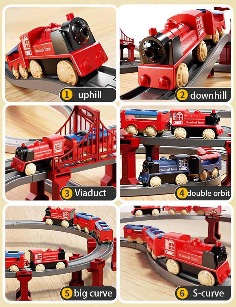 44Pcs/set Electric Train Track Sets Assembling Rail Train Car Toys Boy Educational Simulation Model Christmas Birthday Gift