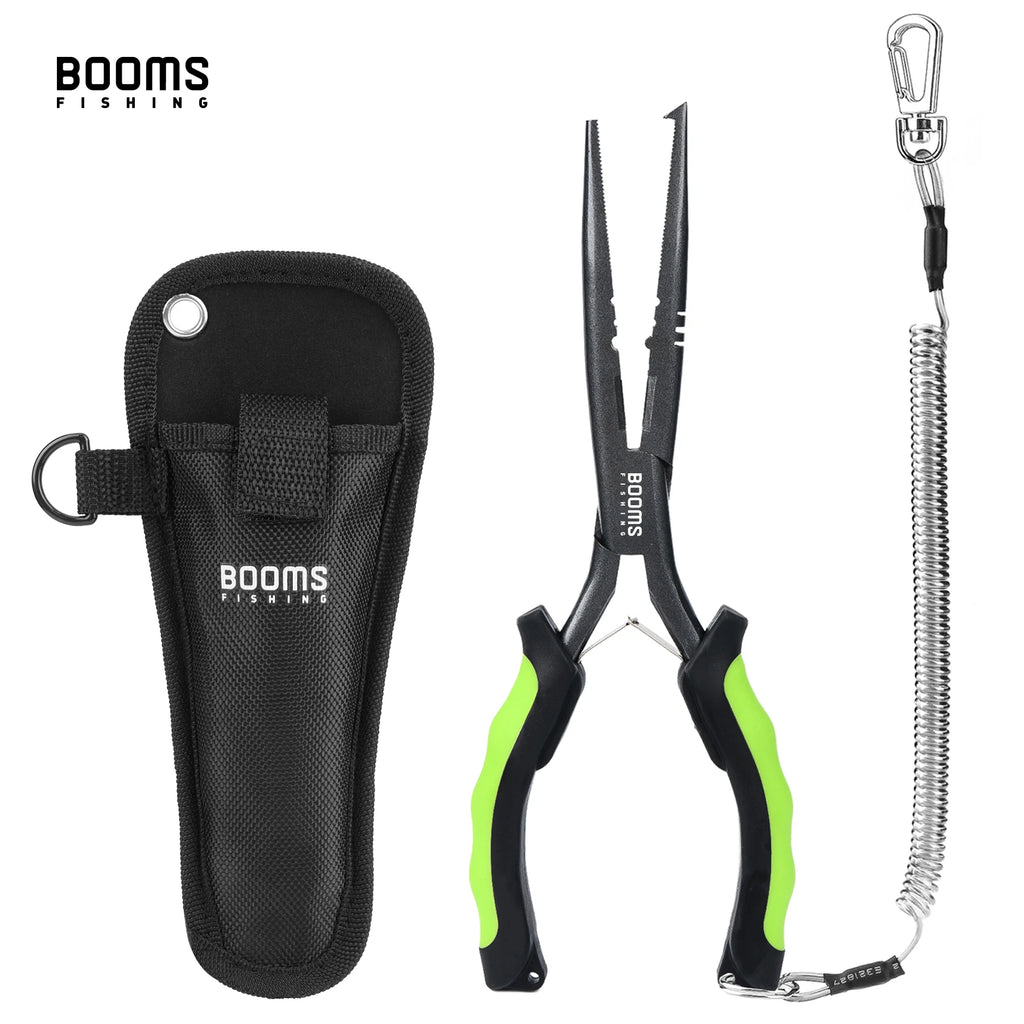 Booms Fishing F03 Fisherman's Fishing Pliers 23cm Long Nose Hook Remover Tool Stainless Steel Line Cutter Scissors Fishing Tongs