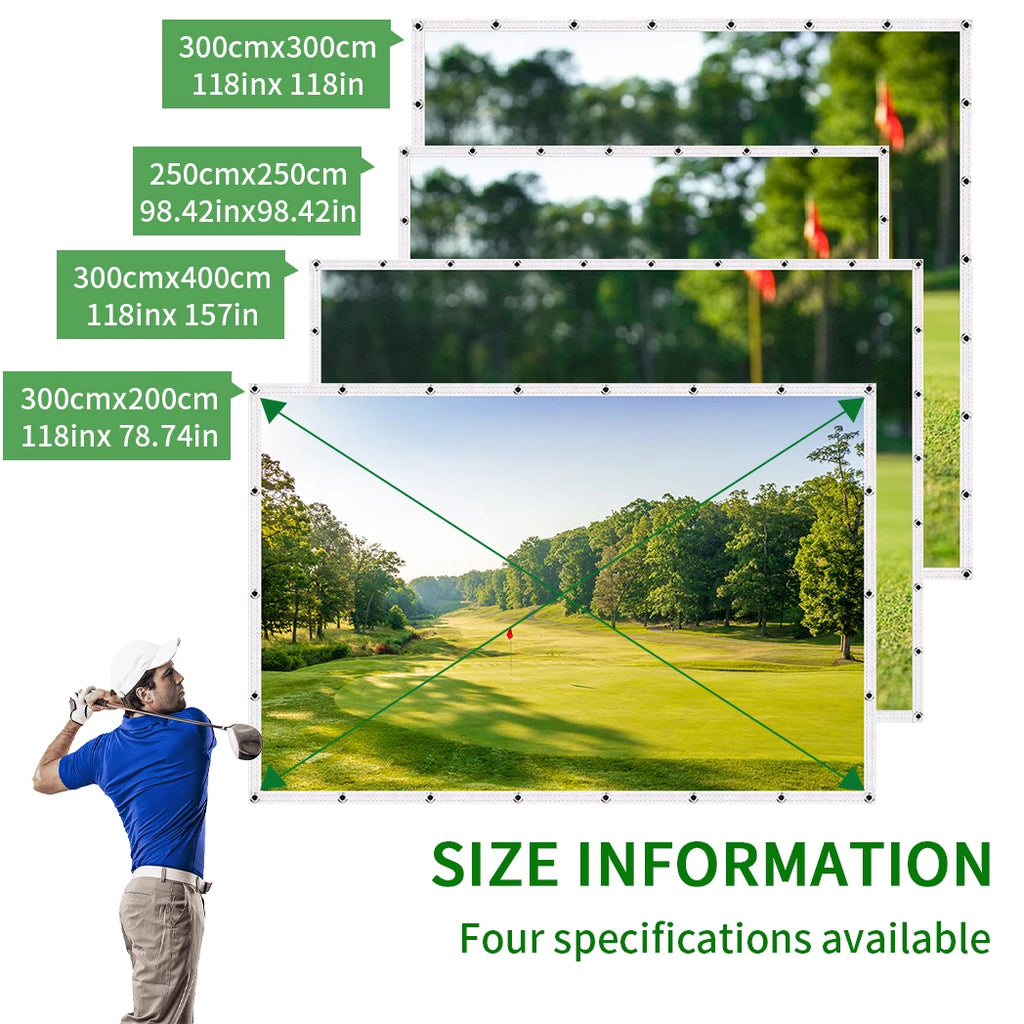 Caiton Golf Impact Screen - Silent HD, Tear-Resistant, Indoor & Outdoor Swing Training, Easy Setup, Anti-Strike, Various Sizes