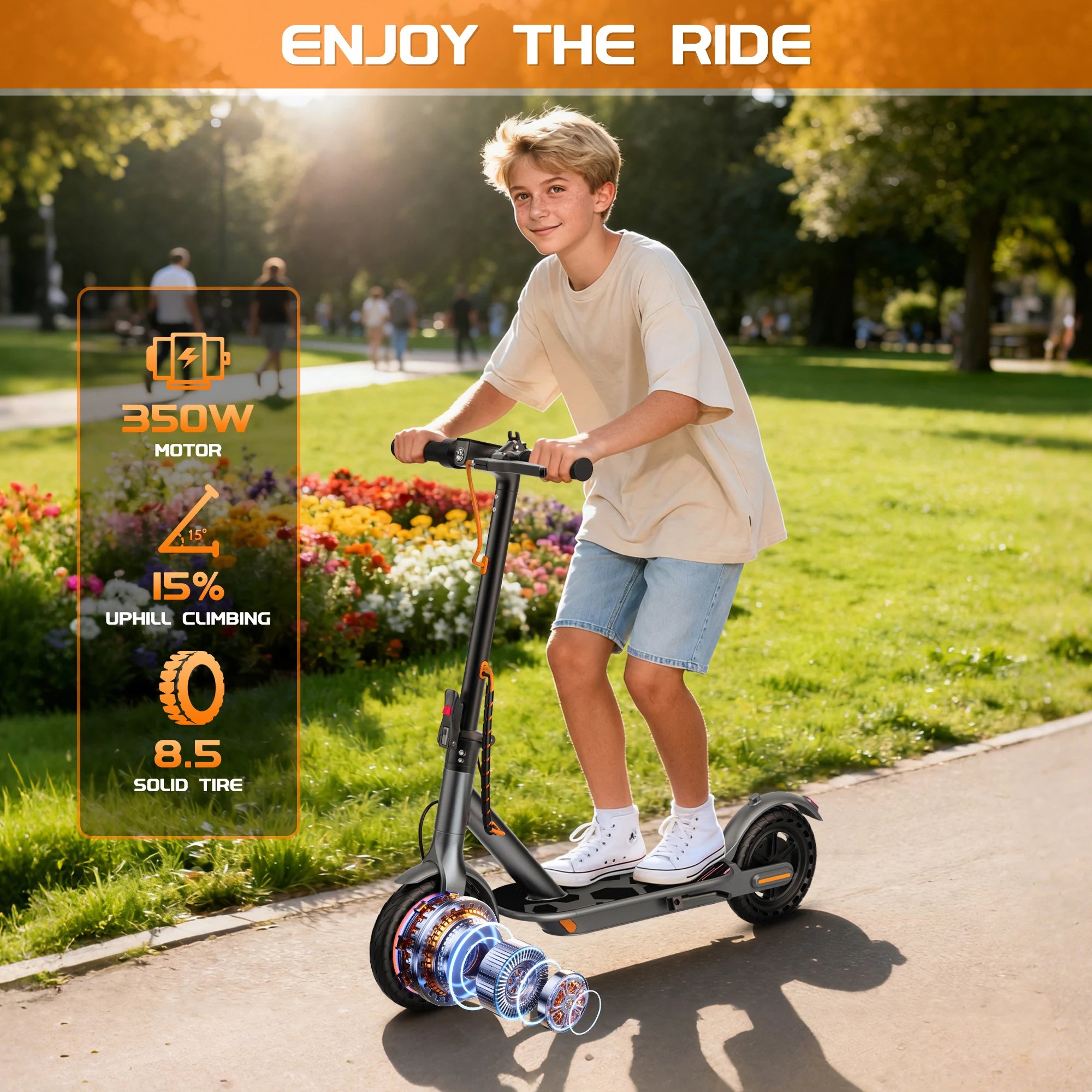 AOVOPRO Mini80C Electric Scooter for Children 350W 8.5Inch Kids Electric Scooter 31KM/H Super Speed 5-19KM APP Smart Escooter Secondary image