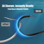 9KM Chinu Hooks 50~100Pcs Single Fishing Circle Hook Black High Carbon Steel for Saltwater Freshwater Porgy Bream Grouper