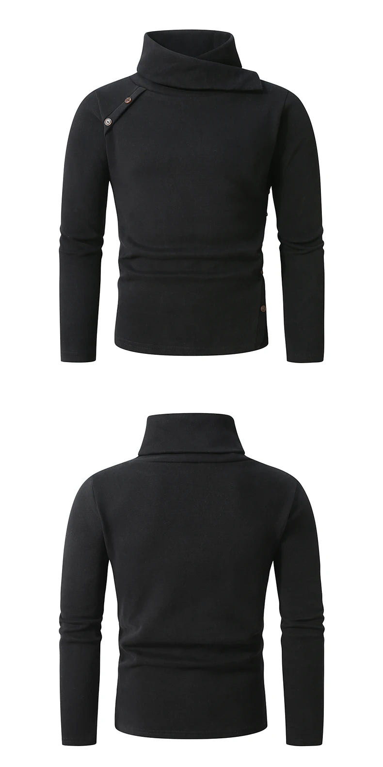 2026 New Men's White Turtleneck Sweater, British-style Black Pullover, Asian Sizes M-4XL. Gray Sweaters