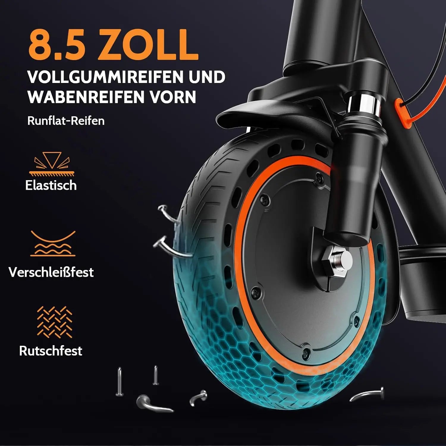 TODIMART T6 ABE e-scooter with road approval, 30 km, 350W, inch tires, Dual shock absorbers, e-scooter for adults Secondary image