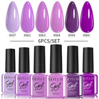 LILYCUTE 6PCS Gel Nail Polish Set Summer Neon Nail Gel Kits For DIY Nail Vernis Semi Permanent UV Lamp Gellak Nail Varnish Set