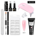 24PCS/Set 20ml Poly Naili Extension Gel  Kit Mini UV Lamp Sealer With Base Top Coat Professional Poly UVNail Gel Kit Starter Kit