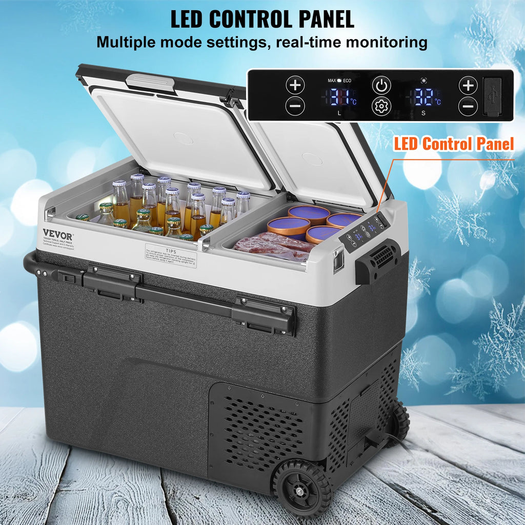 SucceBuy 58 L Portable Car Refrigerator Car Refrigerator Fridge Dual Zone Portable Freezer Compressor Cooler for Home, Outdoor