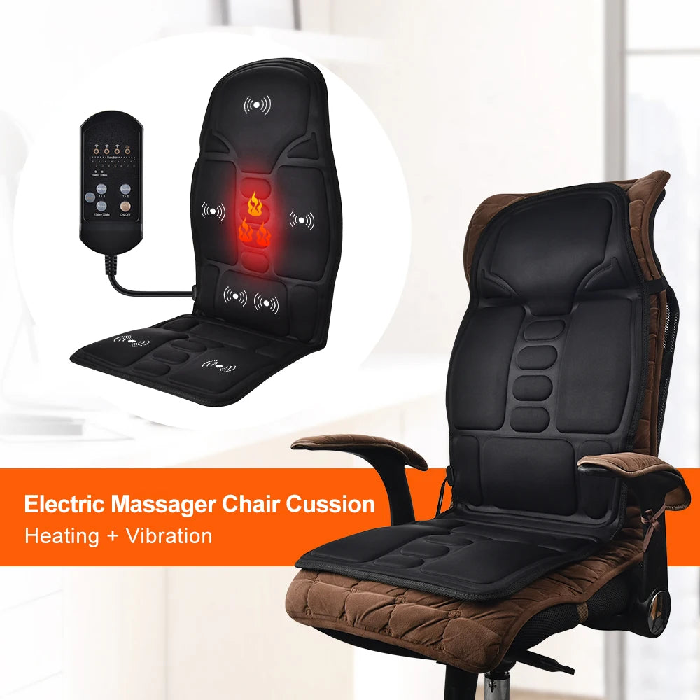 Massager Chair Pad Electric Heating Vibrating Cervical Neck Back Body Cushion Massag for Car Home Lumbar Mattress Secondary image