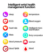 2025 New AI Diagnosis Blood Lipids Uric Acid Body composition Test Smart Watch For Men ECG+PPG Bluetooth Call Health Smartwatch