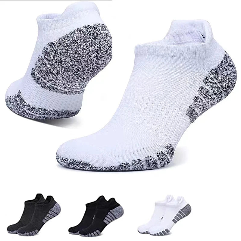 3 Pairs Professional Running Sports Fitness Ankle Socks Men's Towel Socks Outdoor Sports Short Socks Men And Women Socks GIFRS Main image