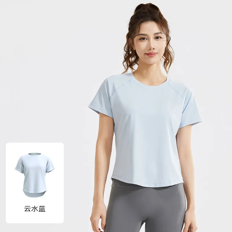 STOUREG Women's Loose Mesh Sports T Shirt Quick Dry Short Sleeve Yoga T Shirt Pilates Running Sports Fitness Short Sleeve