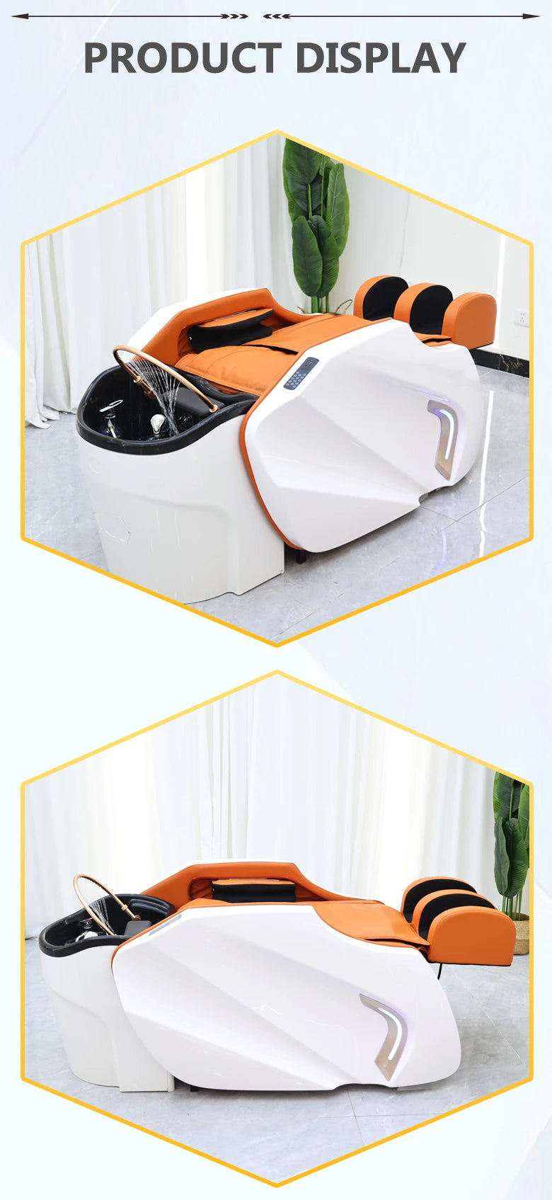 Luxury Electric Massage Head Spa Therapy Hair Salon Washing Shampoo Bed