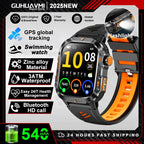 2025New GPS Smart Watch For Xiaomi IOS Military Compass Flashlight Smartwatch Men 10ATM Waterproof 100+Sport Modes BT Call Watch