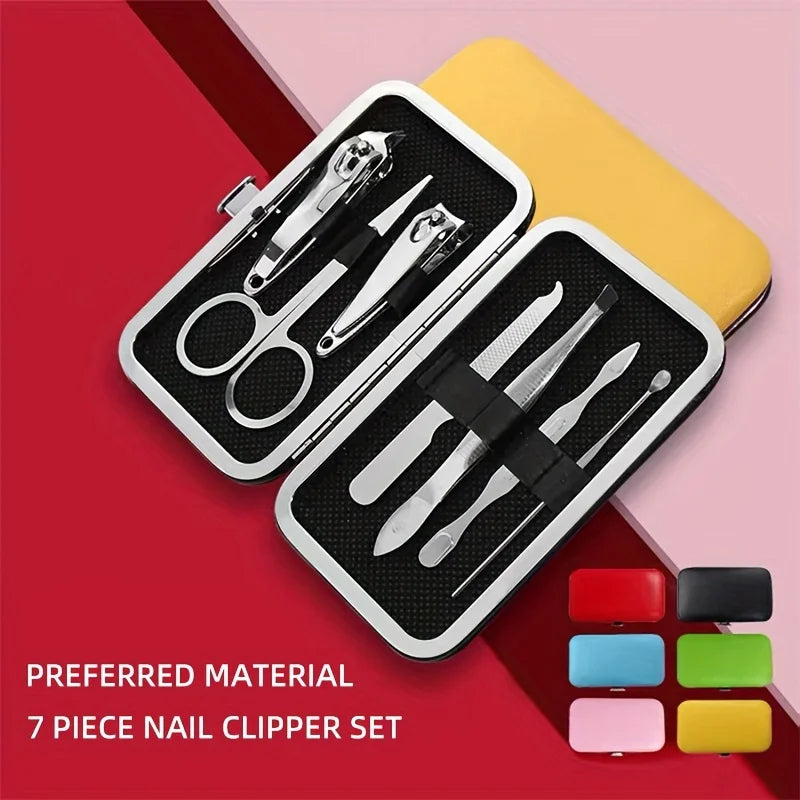 7-piece nail clipper set for home use, foot trimmer, beauty kit, nail clippers, nail tools, stainless steel nail clippers, packa Secondary image