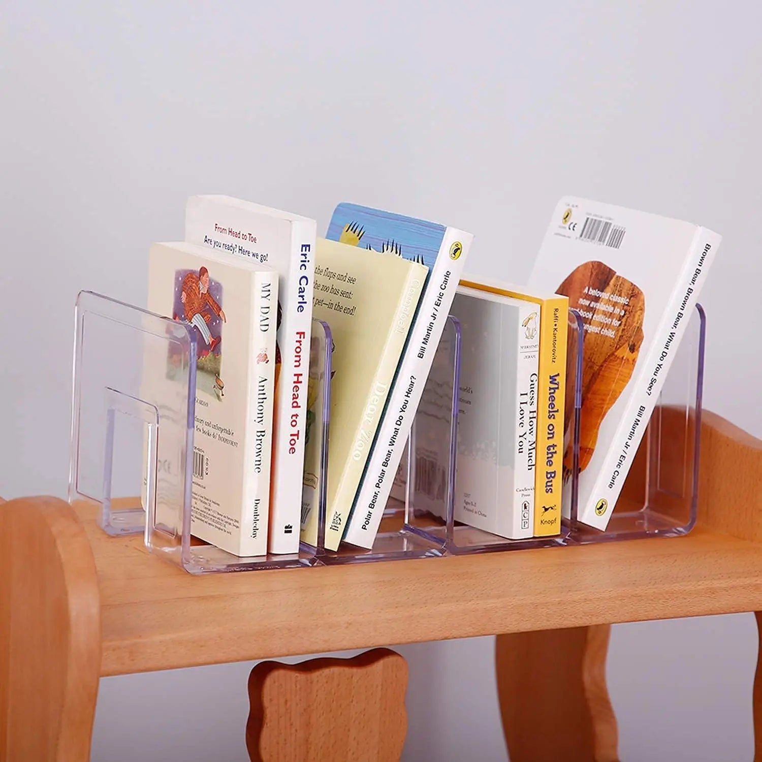 2pcs Clear Acrylic Desk File Sorter Purse/Handbag Organizer Clutch Divider Mesh Folder Office Supplies Stand Bookshelf