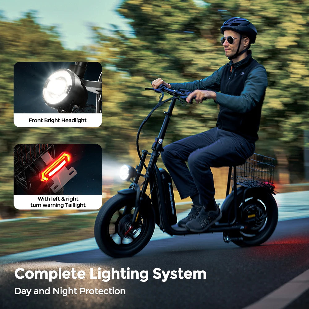 iScooter F7 48V 1000W E-Scooter 45km/h 72km Range App Control 16" All-Terrain Tires Foldable Rear Basket Perfect Grocery Helper