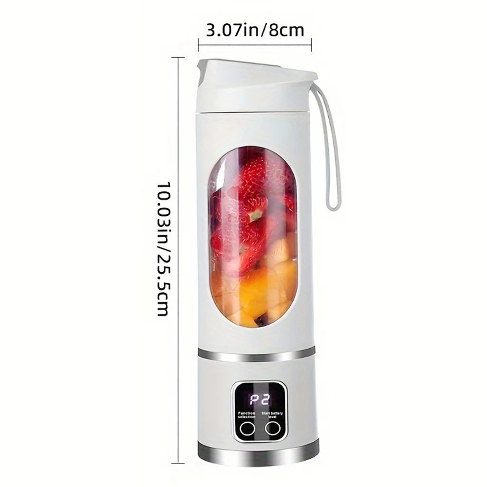 Portable Electric Juicer USB Charging Mini Wireless Juicer Bottle 450ml Cup Fruit Mixer Handheld Blender for Home Travel Office Secondary image