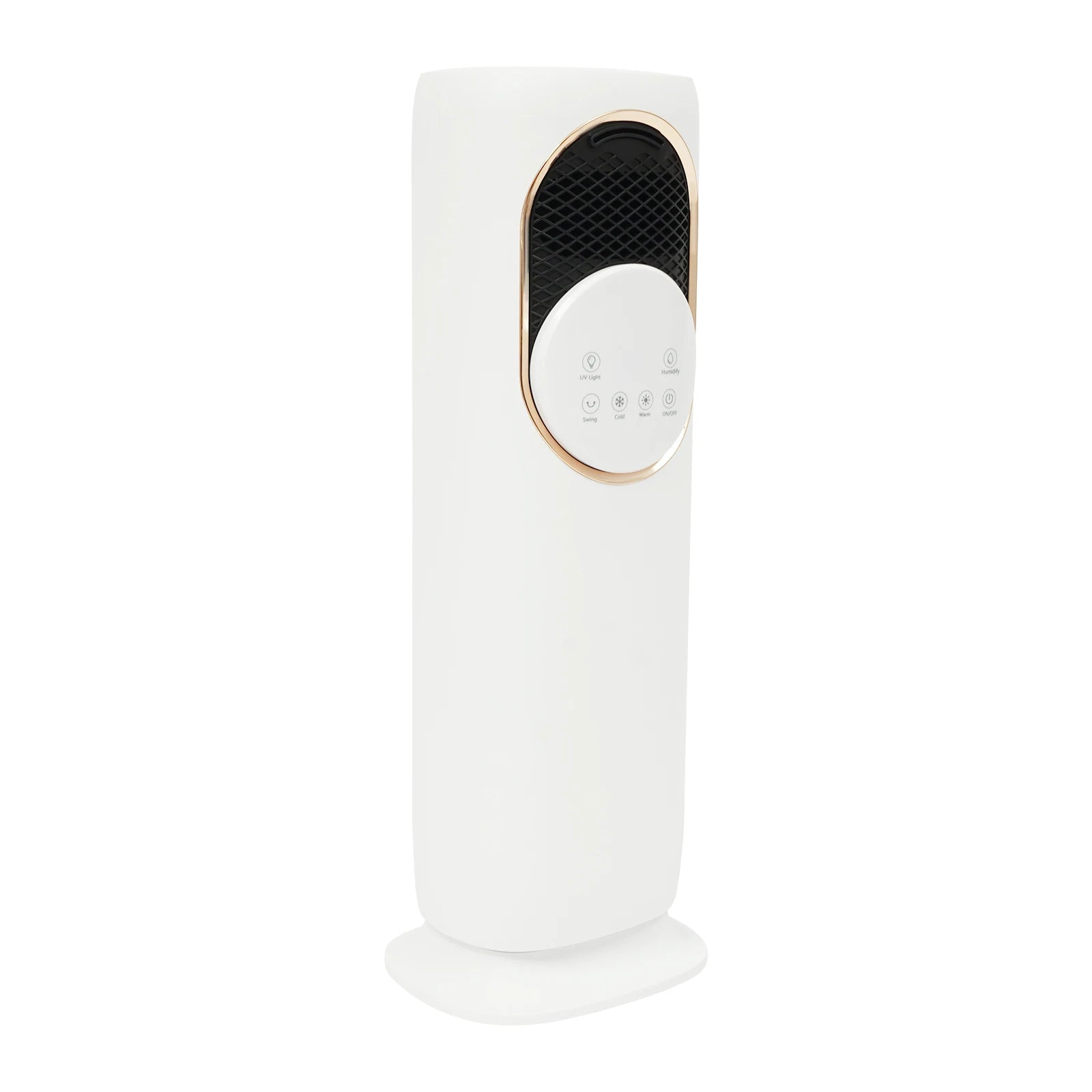 White Modern ABS Freestanding Air Conditioning Fan with Remote Touch Screen Control EU Plug Warm Cool Wind Timing Humidity Fan