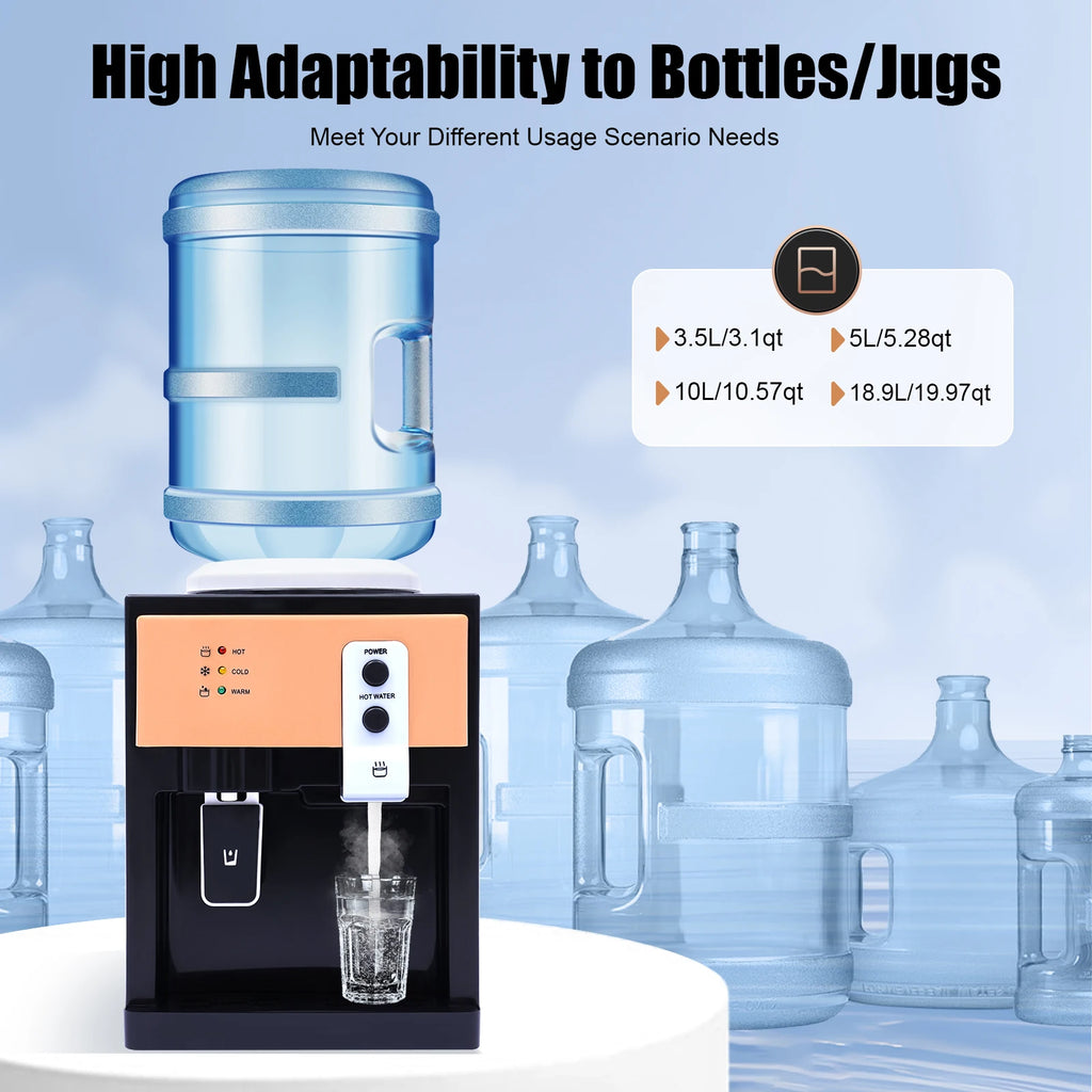 220v Hot Cold Water Dispenser Top Loading Water Cooler Dispenser Hold 3.5l/5l/10l /18.9l Countertop For Desks,coffee tables