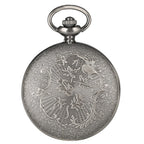 Retro Gray Three-headed Fire Dragon Necklace Quartz Pocket Watch Men Antique Nordic Amulet Pendant Women Game Movie Jewelry Hour