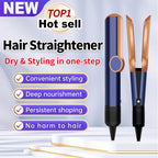 2-in-1 Hair Dryer and Flat Iron Dual Heat Negative Ion Hair Styler for Quick Drying and Straightening Travel Friendly Home Use